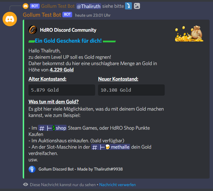 lvlup gold belohnung