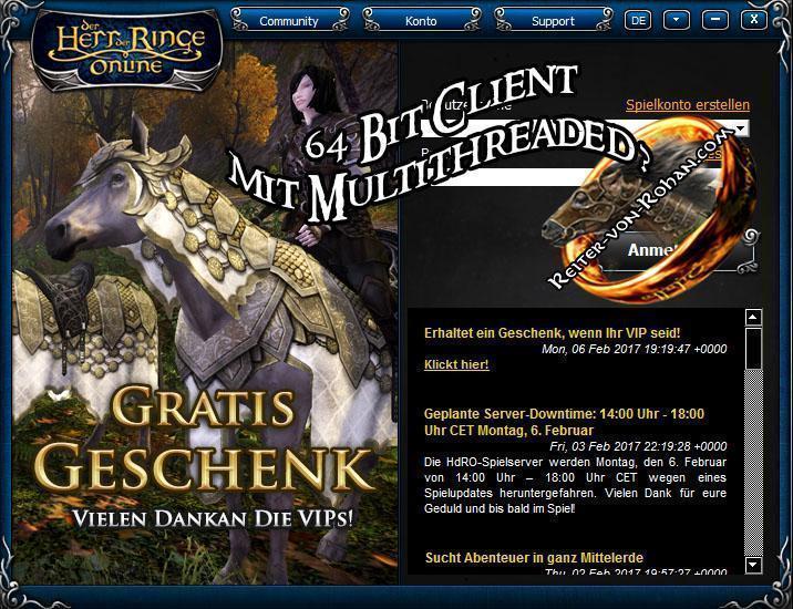 HdRO Client zum verbinden ins Spiel