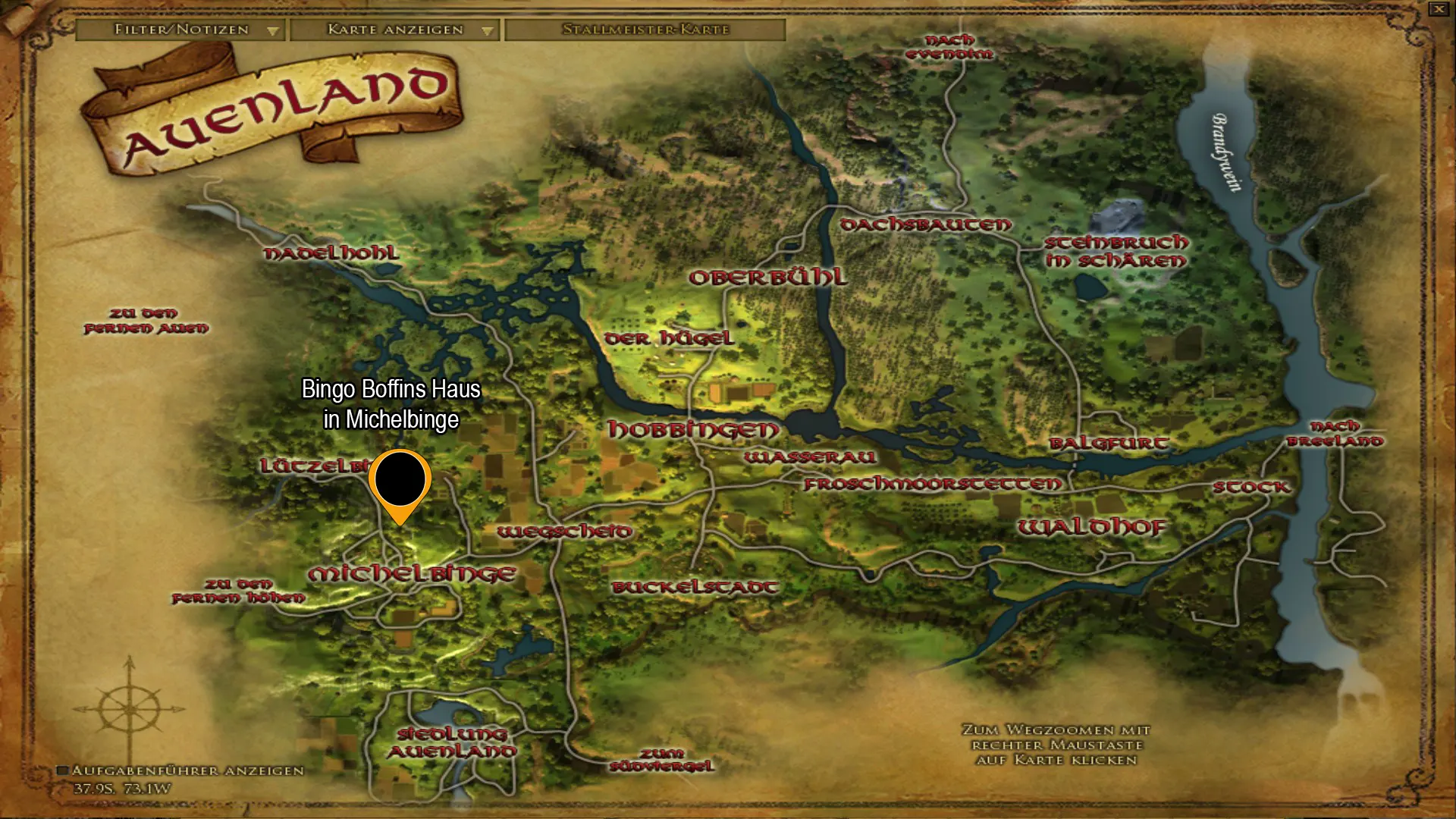 Position von Bingos Boffins haus in Michelbinge