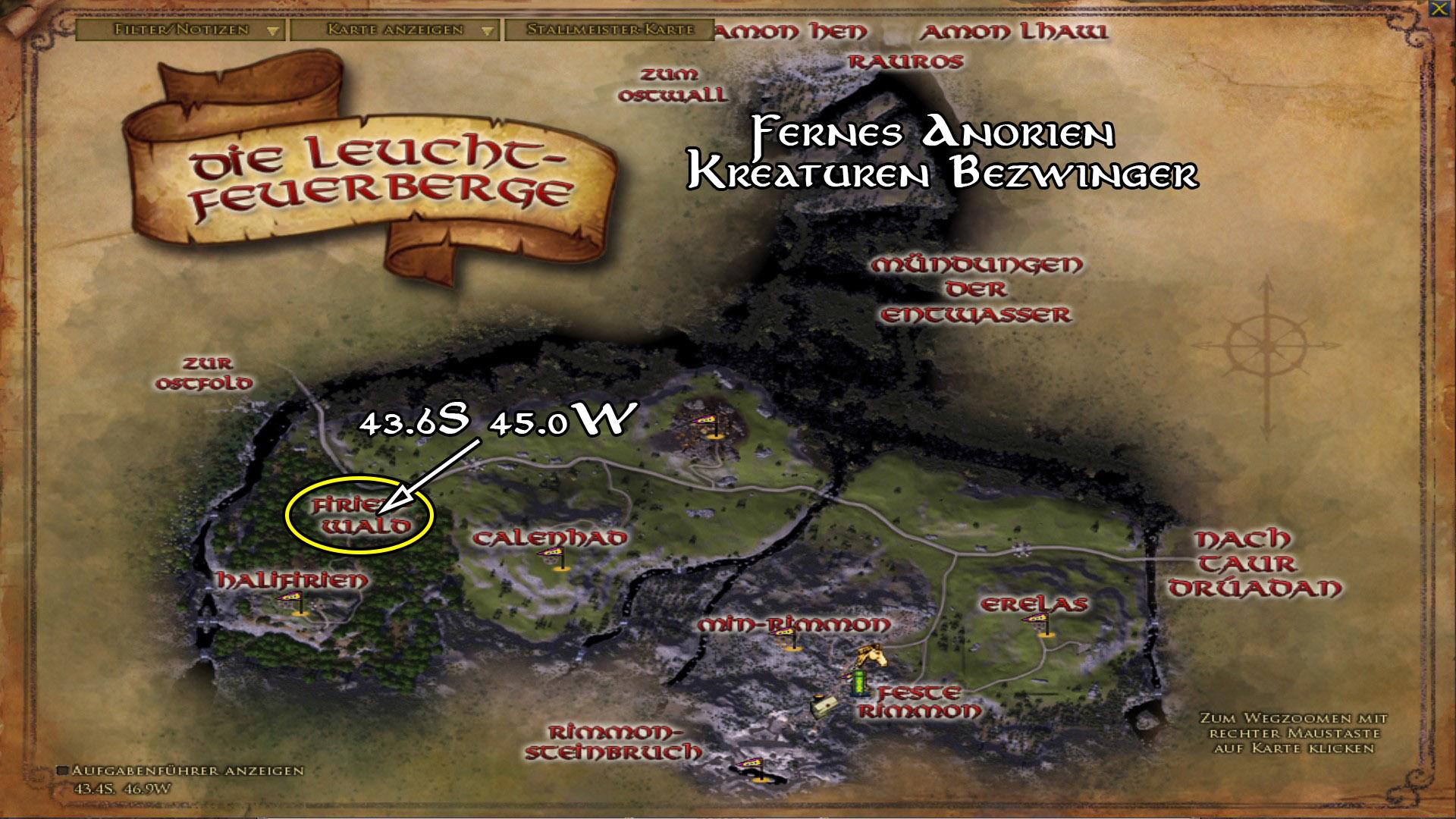 Übersichtskarte Kreaturen