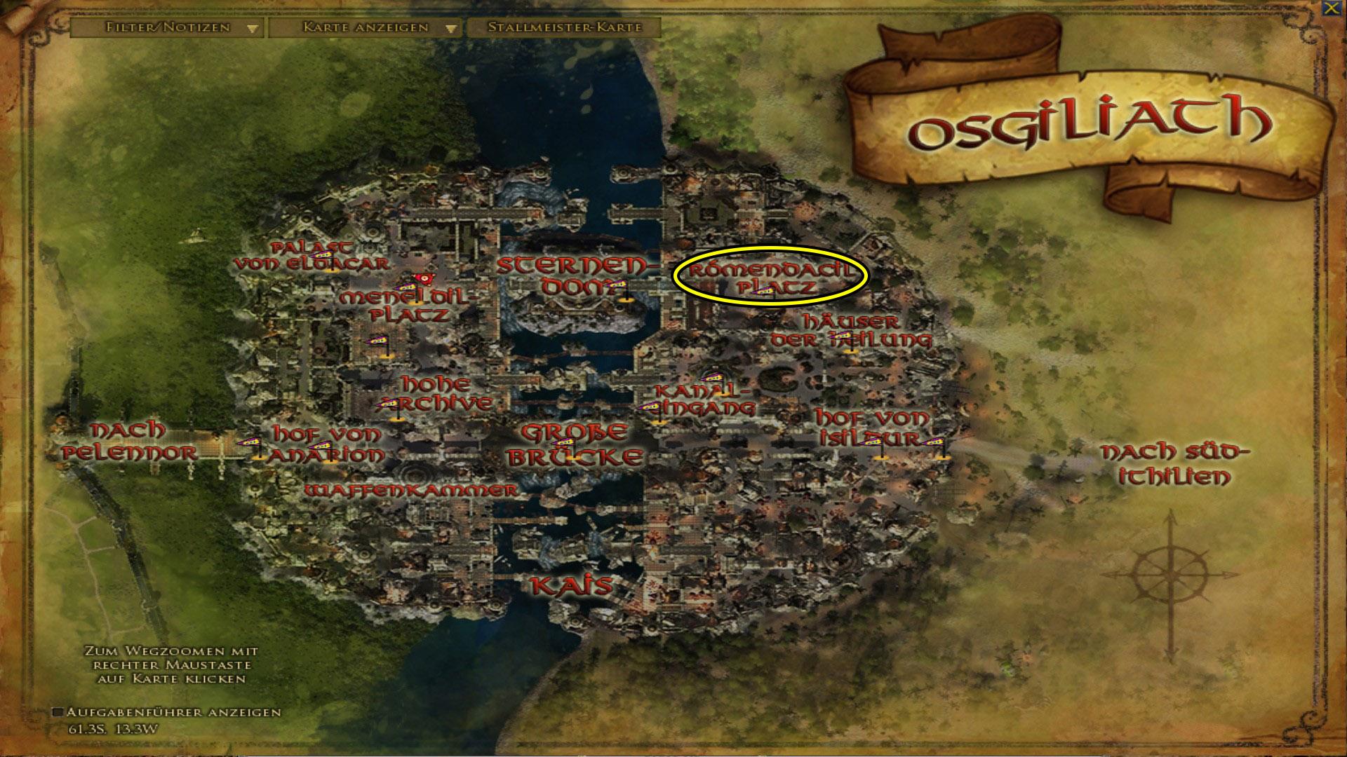 Ost Gondor Ostling Bezwinger Übersichtskarte - zum vergrößern anklicken