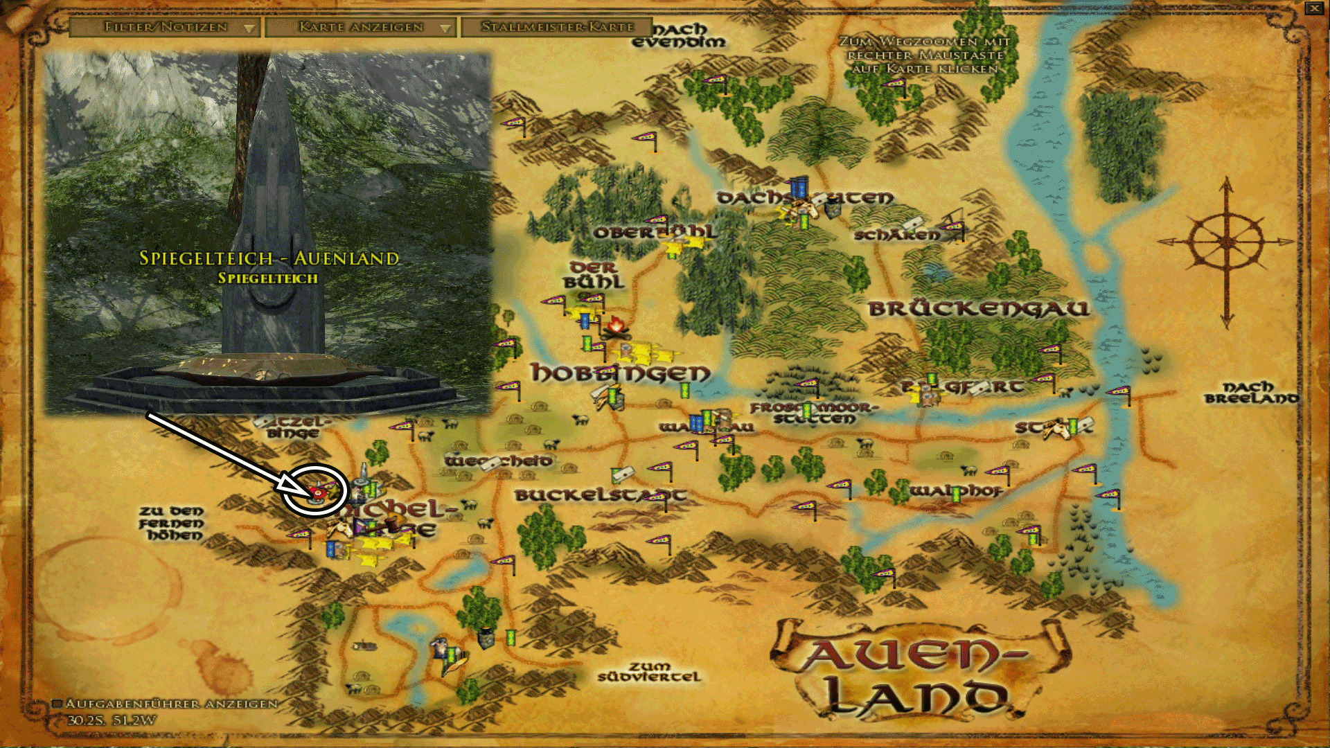 Spiegelteich im Auenland - Karte anklicken zum vergrößern Spiegelteich im Auenland - Karte anklicken zum vergrößern