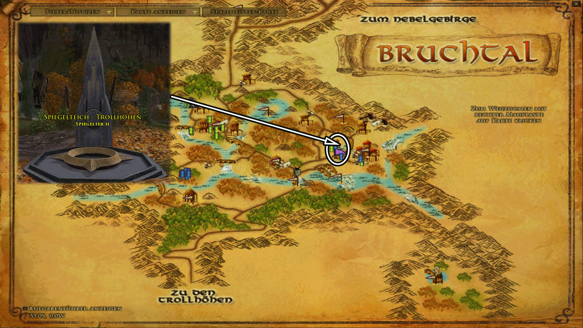 Spiegelteich in Bruchtal - Karte anklicken zum vergrößern Spiegelteich in Bruchtal - Karte anklicken zum vergrößern