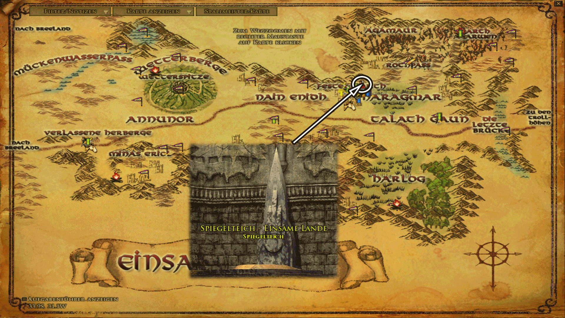 Spiegelteich Einsamelande - Karte anklicken zum vergrößern Spiegelteich Einsamelande - Karte anklicken zum vergrößern