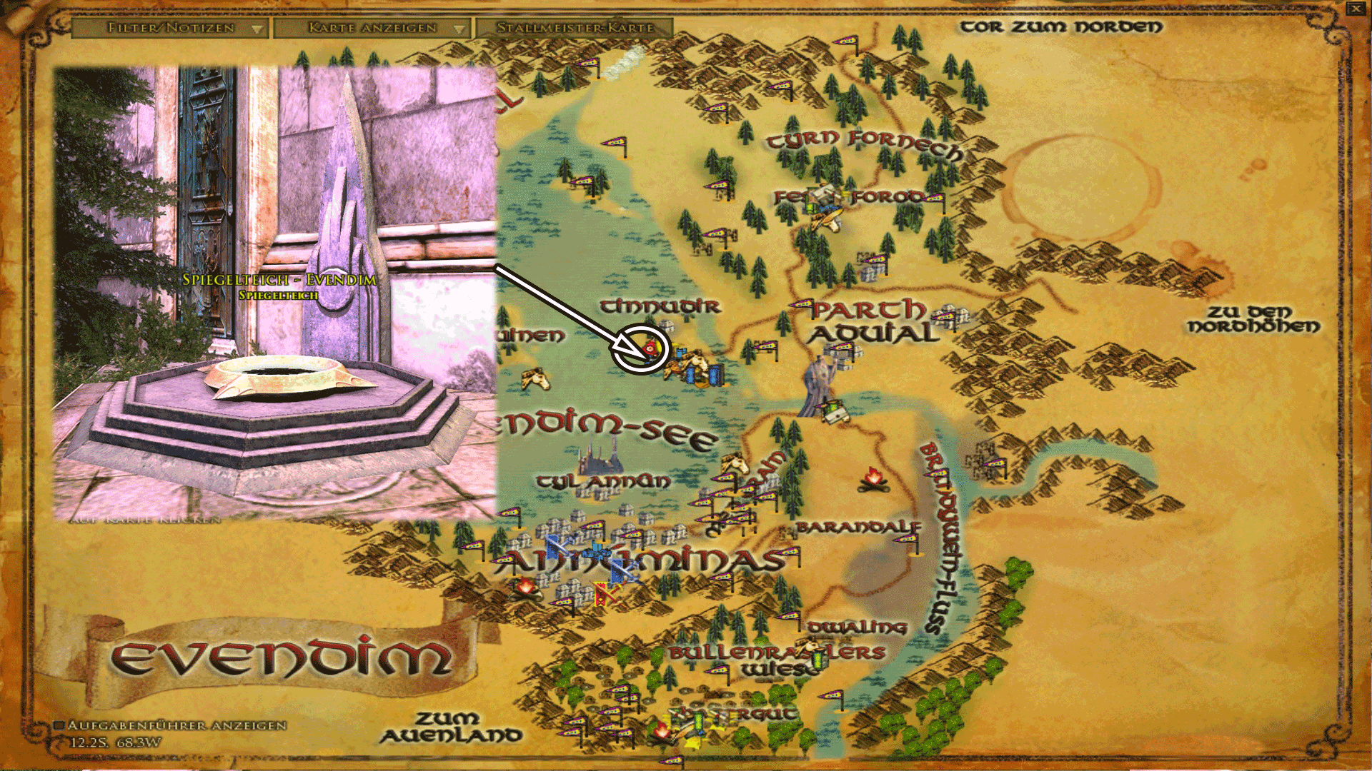 Spiegelteich Evendim - Karte anklicken zum vergrößern Spiegelteich Evendim - Karte anklicken zum vergrößern