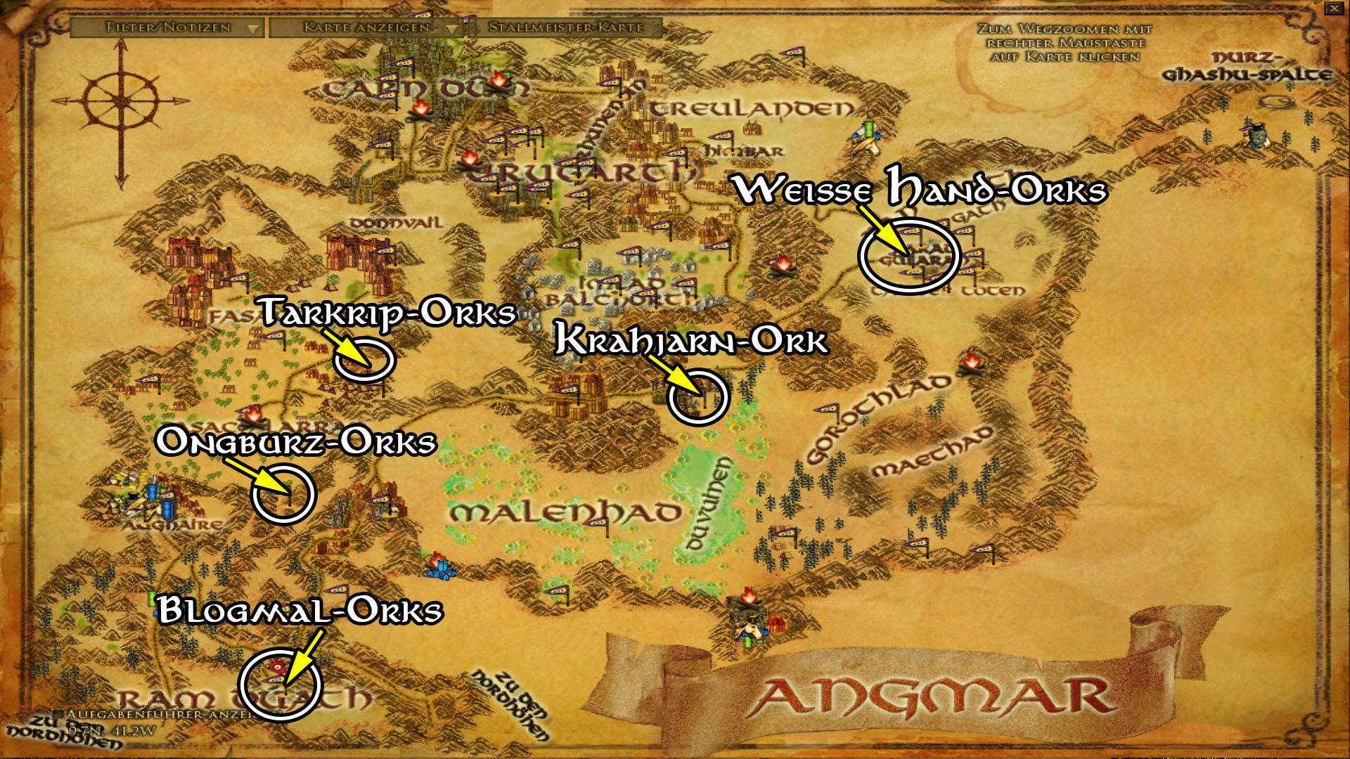 Ork Sippen in Angmar - Karte anklicken zum vergrößern Ork Sippen in Angmar - Karte anklicken zum vergrößern