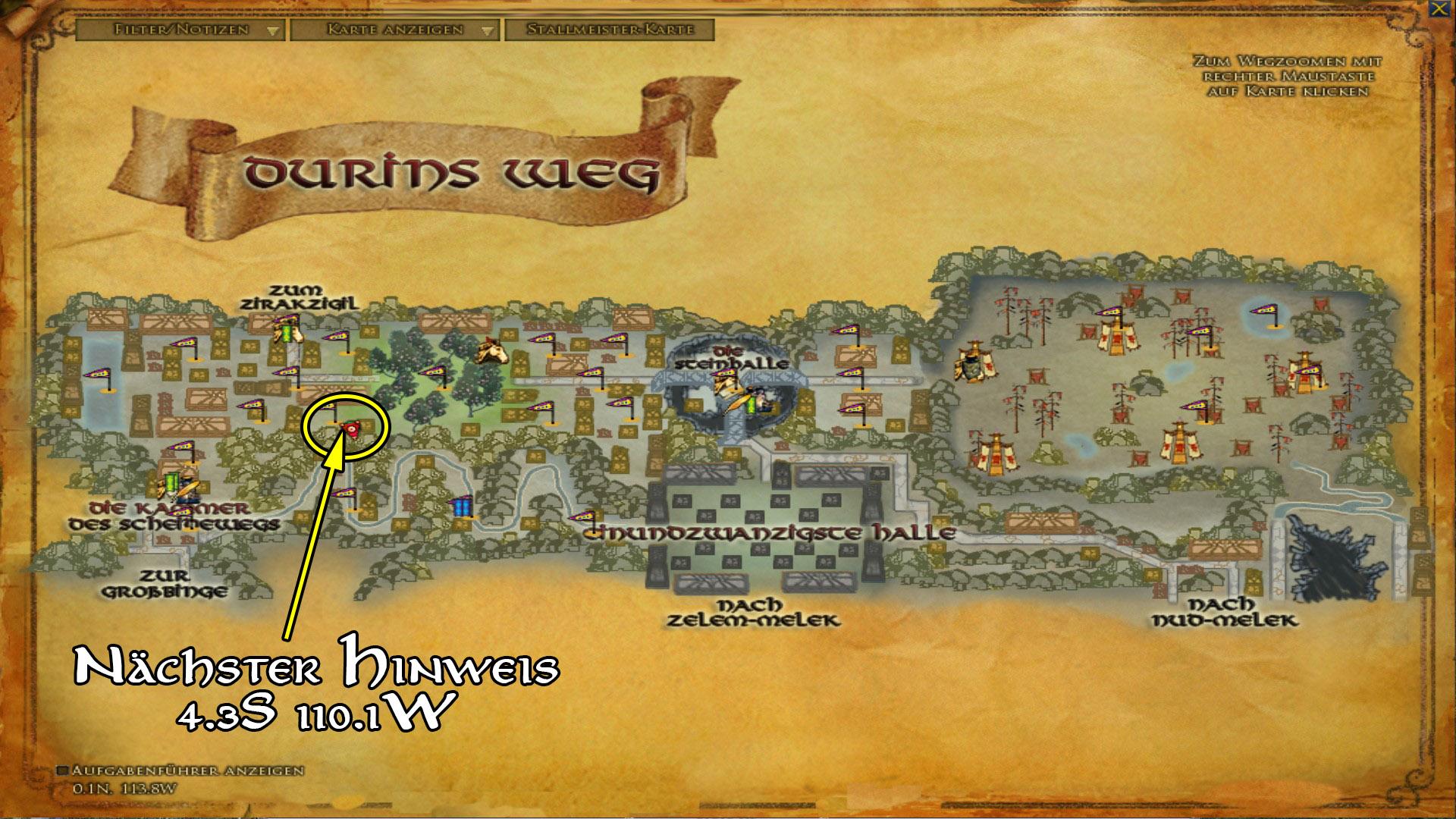 Nächster hinweis in Moria