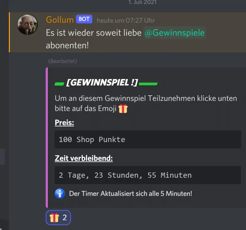 Anklicken zum Zoomen discord gewinn start